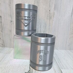 Pair of VICTORY MOTORCYCLES  Koozies Drink Holders Hard Plastic Custom Design